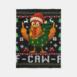 F-caw-f Lustiger Hühnerhumor Hahn Weihnachten Häss Fleecedecke