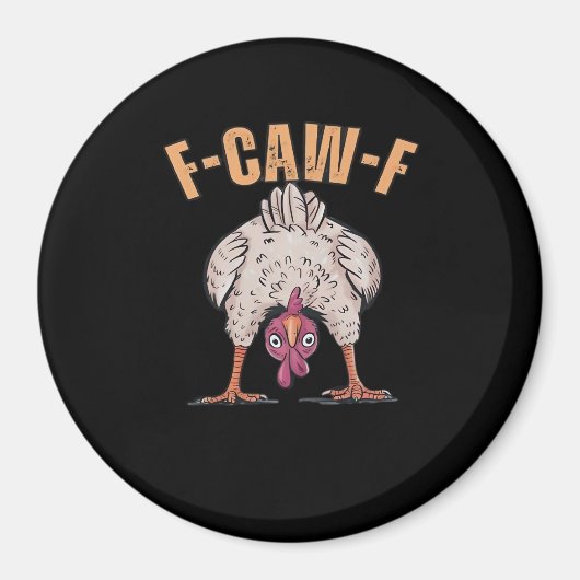 F Caw F Lustiger Klassischer Retro-Hühnchen-Stil Magnet (Vorne)