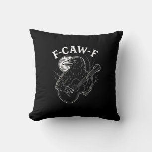 F Caw F Lustiger Krähe Gitarre Halloween Vintage S Kissen