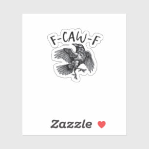 F Caw F Lustiger Krähe Vintage-Grafik Aufkleber