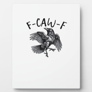 F Caw F Lustiger Krähe Vintage-Grafik Fotoplatte