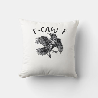 F Caw F Lustiger Krähe Vintage-Grafik Kissen
