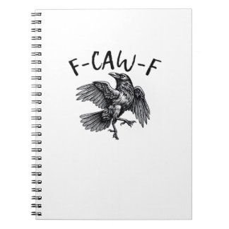 F Caw F Lustiger Krähe Vintage-Grafik Notizblock