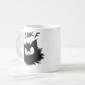 "F-CAW-F" Lustiger mürrischer Katzenbecher Kaffeetasse (Vorderseite Links)