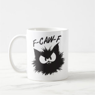 "F-CAW-F" Lustiger mürrischer Katzenbecher Kaffeetasse