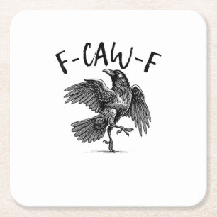 F-Caw-F Lustiger Rabe Crow Spooky Season Kreative  Rechteckiger Pappuntersetzer