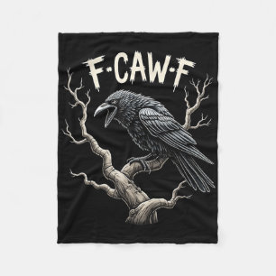 F-caw-f Lustiger Rabe Krähe Vintage Gothic Vogel W Fleecedecke