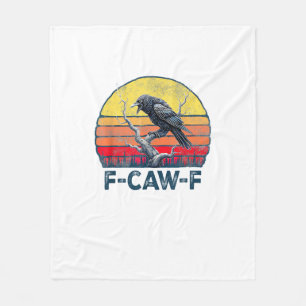 F-Caw-F Lustiger Rabe Vintage-Gothischer Vogel-Wor Fleecedecke