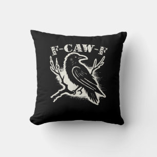 F-Caw-F Lustiger Rabe Vintage-Krähe Sarkastischer Kissen