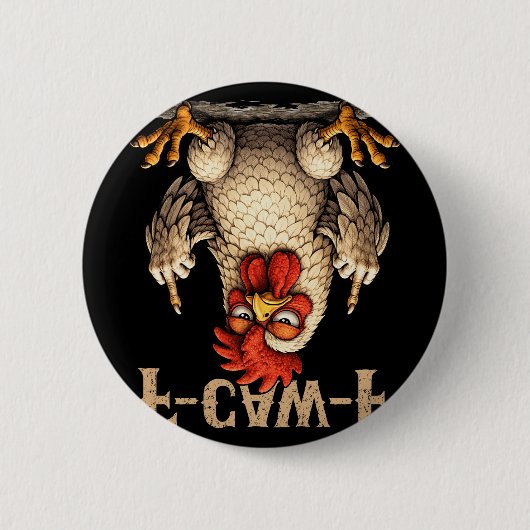 F-caw-f Lustiger schwarzer Hahn Gothic Fcawf Huhn Button (Vorderseite)