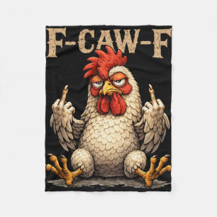 F-caw-f Lustiger schwarzer Hahn Gothic Fcawf Huhn Fleecedecke