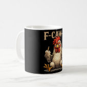 F-caw-f Lustiger schwarzer Hahn Gothic Fcawf Huhn Kaffeetasse (Vorderseite Links)