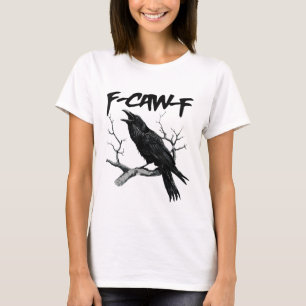 F Caw F Lustiger Schwarzer Rabe F-Caw-F Schwarzer T-Shirt