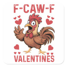 F-caw-F Lustiger Valentins-Hühner-Aufkleber