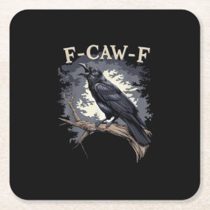 F Caw F Lustiger Vogel Krähe Kreative Casual Desig Rechteckiger Pappuntersetzer