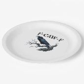 F-Caw-F Lustiger Vogel Krähe Pappteller (Schrägansicht)