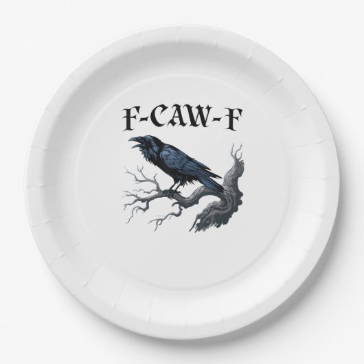 F-Caw-F Lustiger Vogel Krähe Pappteller (Vorderseite)