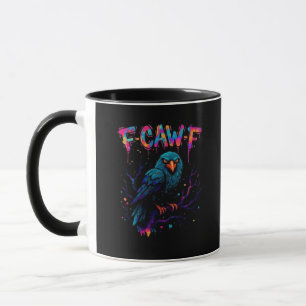 F Caw F Lustiger Vogel Krähe Rabe Wortwitz Scherz  Tasse