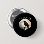 F Caw F Lustiger Vogel Mond Minimaler Sauberer Sti Button (Vorne & Hinten)