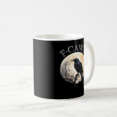 F Caw F Lustiger Vogel Mond Minimaler Sauberer Sti Kaffeetasse (VorderseiteRechts)