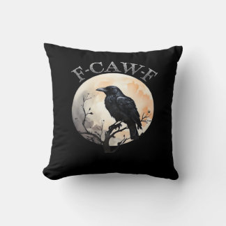 F Caw F Lustiger Vogel Mond Minimaler Sauberer Sti Kissen
