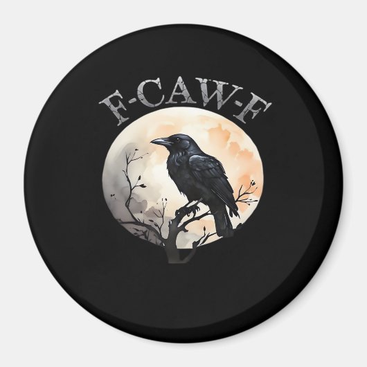F Caw F Lustiger Vogel Mond Minimaler Sauberer Sti Magnet (Vorne)