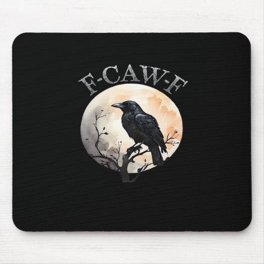 F Caw F Lustiger Vogel Mond Minimaler Sauberer Sti Mousepad (Vorne)