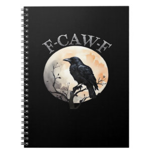 F Caw F Lustiger Vogel Mond Minimaler Sauberer Sti Notizblock