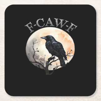 F Caw F Lustiger Vogel Mond Minimaler Sauberer Sti Rechteckiger Pappuntersetzer