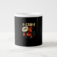 F Caw F Lustiger Wütender Hahn Grafik Retro-Stil