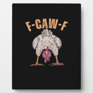 F-Caw-F Lustiges Huhn Klassisch Retro Cool Fotoplatte