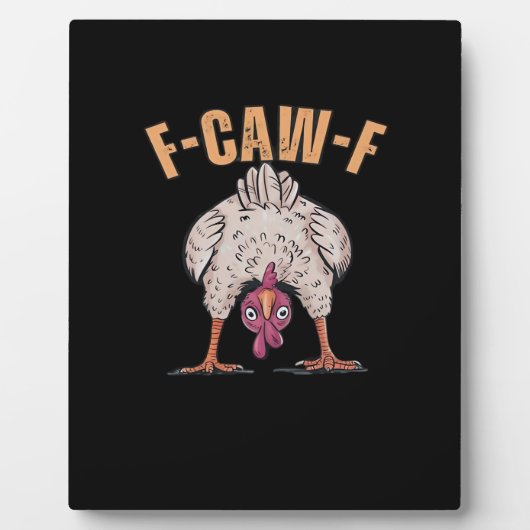 F-Caw-F Lustiges Huhn Klassisch Retro Cool Fotoplatte (Vorderseite)