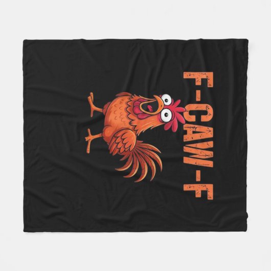 F-Caw-F Lustiges Huhn Klassischer Trendstil Fleecedecke (Vorderseite (Horizontal))