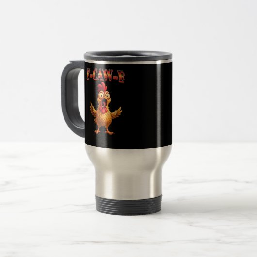 F-Caw-F Lustiges Huhn Klassisches Ästhetisches Des Reisebecher (Vorderseite Links)