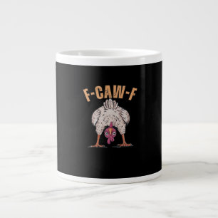 F-Caw-F Lustiges Huhn Klassisches Vintage-Grafik Jumbo-Tasse
