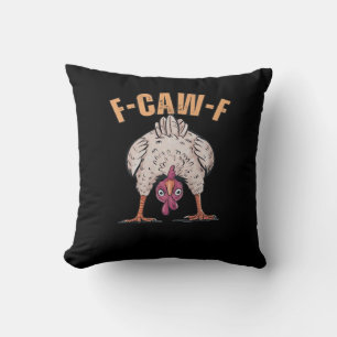 F-Caw-F Lustiges Huhn Klassisches Vintage-Grafik Kissen