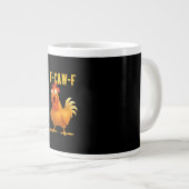 F Caw F Lustiges Hühner-Meme Moderne Trendstyle Jumbo-Tasse (Vorderseite Rechts)