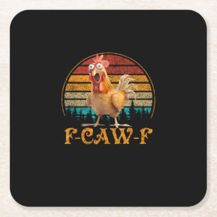 F-Caw-F Lustiges Zitat Hühner Meme F-Caw-F Rechteckiger Pappuntersetzer