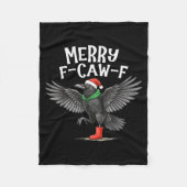 F-caw-f Merry Christmas Funny Crow Raven Fleecedecke (Vorderseite)