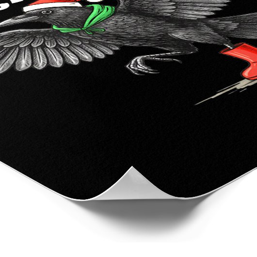 F-caw-f Merry Christmas Funny Crow Raven Poster (Ecke)
