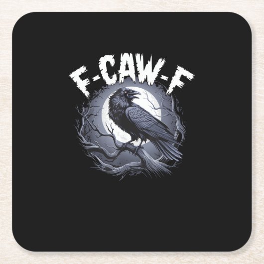 F-Caw-F Minimal Clean Rechteckiger Pappuntersetzer (Vorderseite)
