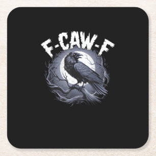 F-Caw-F Minimal Sauber Rechteckiger Pappuntersetzer