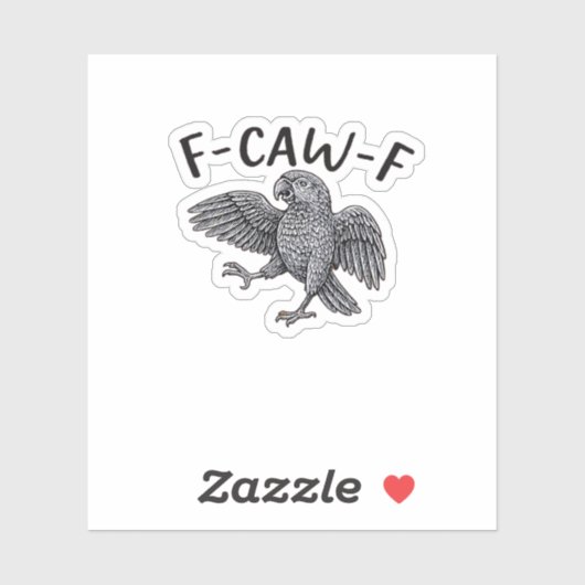 F Caw F Minimalistisches sauberes Design Aufkleber (Blatt)