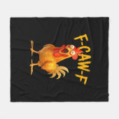F-Caw-F Pun Funny Chicken Rooster Cawing Grunge Fleecedecke (Vorderseite (Horizontal))