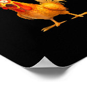 F-Caw-F Pun Funny Chicken Rooster Cawing Grunge Poster (Ecke)