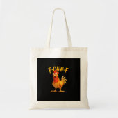 F-Caw-F Pun Funny Chicken Rooster Cawing Grunge Tragetasche (Vorne)