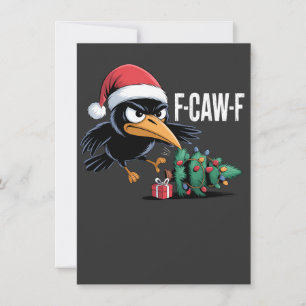 F-caw-f Rabe Krähe Xmas Baum Weihnachten Rabe Einladung