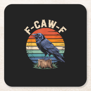 F-Caw-F Rabenmond gotischer Halloween-Rabe Vogel L Rechteckiger Pappuntersetzer