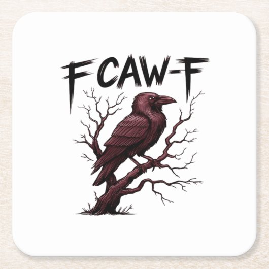 F-Caw-F Raven Classic Rechteckiger Pappuntersetzer (Vorderseite)