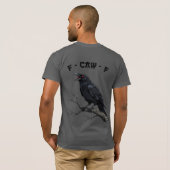 F-CAW-F Raven Crow Funny Gothic Bird Art T-Shirt (Schwarz voll)
